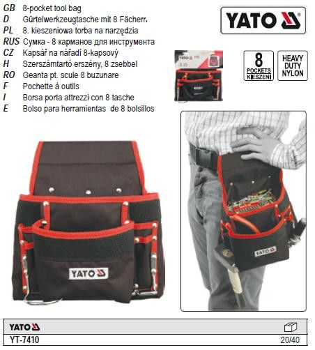 Сумка поясна для інструментів 8 кишень YATO-7410