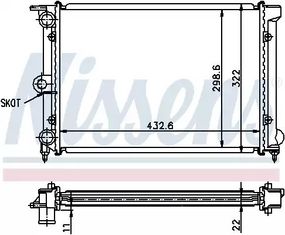 Радіатор охолодження двигуна VW POLO, NISSENS (651631)