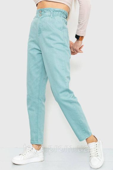 Модные женские джинсы однотонные сезон весна-лето цвет оливковый FG_00111 | Зображення 2