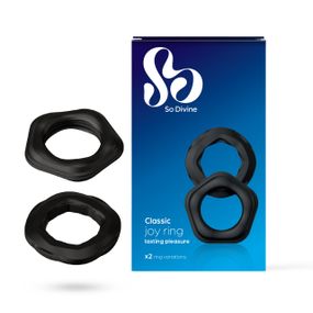 Набор эрекционных колец Joy Rings, цвет: чёрный, So Divine (Великобритания) Sex Aura