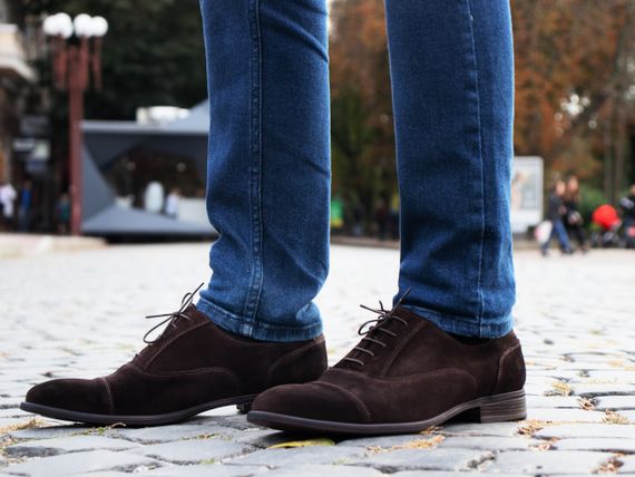 Замшевые коричневые оксфорды 41 размер | Зображення 2