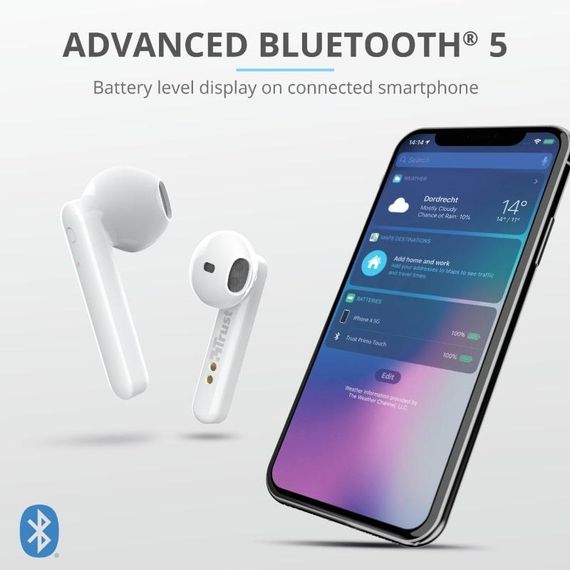 Навушники Trust Primo Touch True Wireless Mic White (23783_TRUST) | Зображення 8