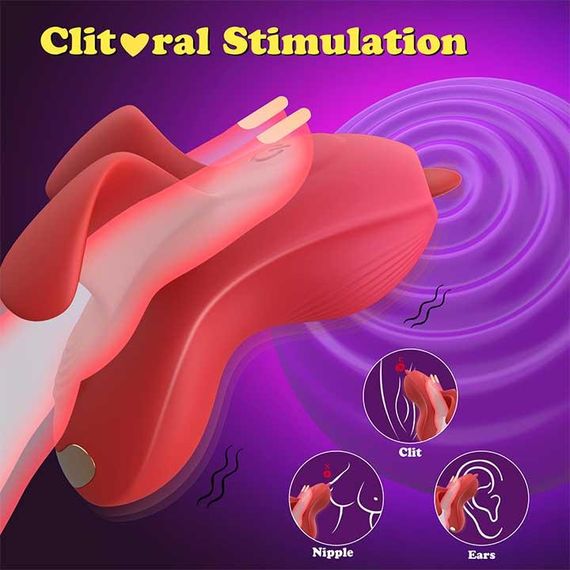 Клітеральний смарт-вібратор на палець Love Spouse Бордовий — Смарт вібратори | Зображення 4