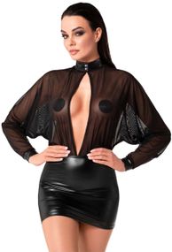 Платье Noir Handmade F348 Powerwetlook and tulle dress - 3XL sexstyle