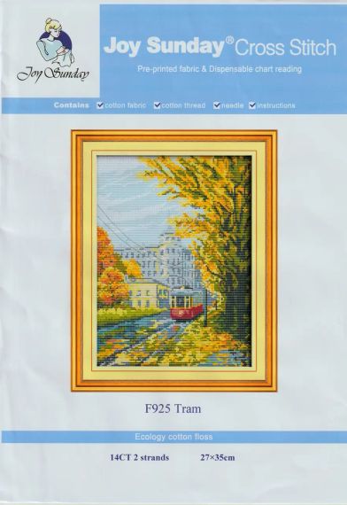 Набір для вишивання за нанесеною на канву схемою "Tram". AIDA 14CT printed 27*35 см | Зображення 1