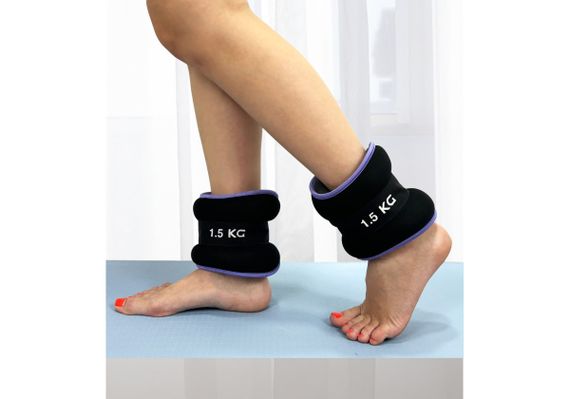 Обтяжувачі EasyFit 2 х 1.5 кг для ніг та рук Чорні з фіолетовим (EF-1015-V) | Зображення 7