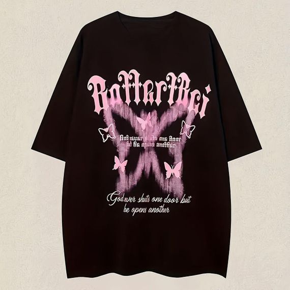 Футболка женская с принтом повседневная S Черная