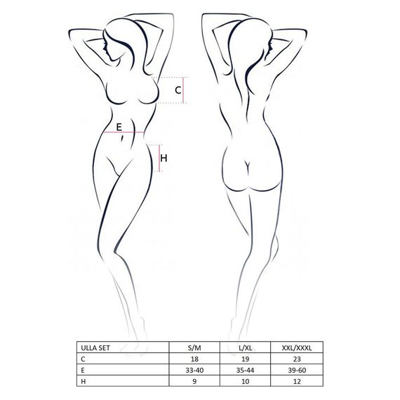 Комплект білизни ULLA SET black L/XL - Passion: напівпрозорий ліф, трусики, пояс, L/XL | Зображення 4