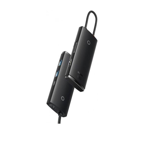 USB-Hub Baseus Lite Series 6-Port Type-C HUB Docking Station (Type-C to HDMI+USB3.0*2+Type-C Data+SD/TF) Black | Зображення 1
