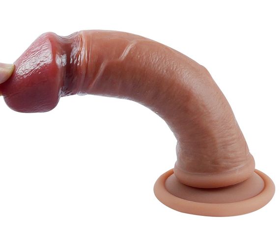 Фалоімітатор на присосці, із м'якого двошарового силікону OYO - Dildo Double Layer Silicone YQW-008 (довжина 18 см, діаметр 3.5 | Зображення 4