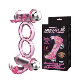Ерекційне вібро кільце з стимулятором клітора BUNNY Snuggles, BI - 014079 Sex Aura