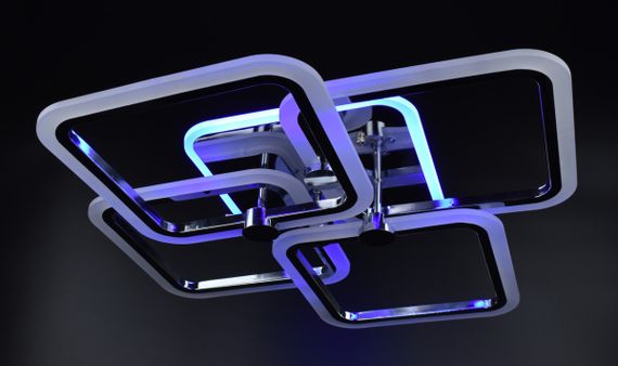 Люстра світлодіодна стельова LED світильник для квартири на стелю лед з пультом 26096 Хром 10х56х65 см. | Зображення 6