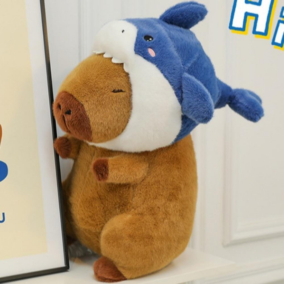 М'яка плюшева іграшка Акула-Капібара 30 см з коротким ворсом і наповнювачем із поліпропіленової бавовни для дітей і подарунків | Зображення 5