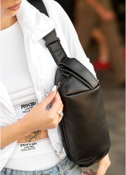 Жіноча сумка бананка Sambag Holster MSH чорна 36 × 14 × 4 см (87119131) | Зображення 7