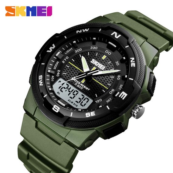 Чоловічий годинник Skmei 1454AG Army Green | Зображення 2