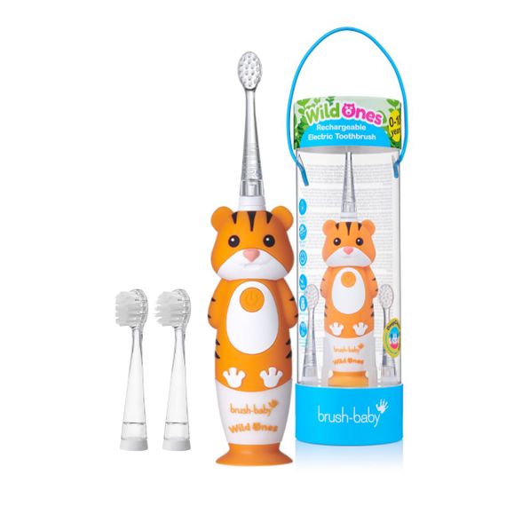 Дитяча електрична зубна щітка Brush-Baby Sonic Toothbrush WildOnes (від 0 до 10 років) Тигр