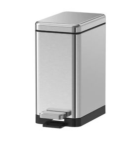 Відро для сміття Koer TC-010206-02 з плавним закриттям, прямокутне, 6 л, нержавійка (KR5594)