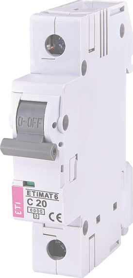 Автоматический выключатель ETI,  ETIMAT 6  1p С 20А (6 kA) (2141517)