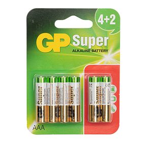 Батарейка GP  SUPER ALKALINE 1.5V 24A-U6  лужна,  LR03, AAA блiстер