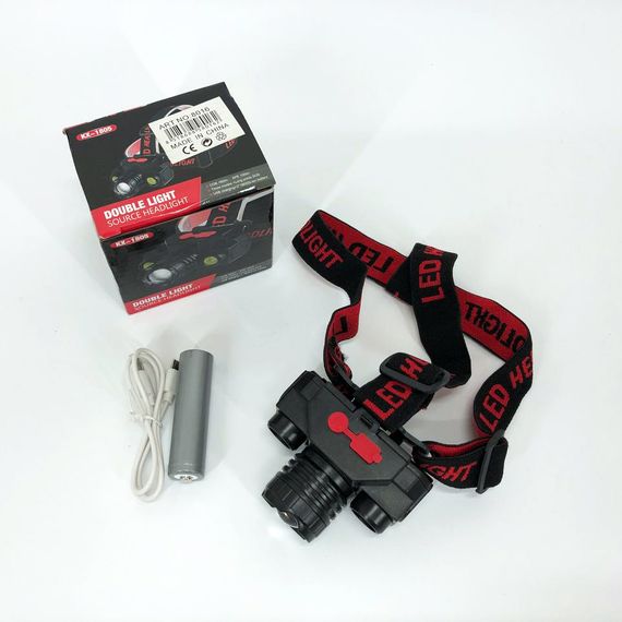 Фонарь налобный Bailong BL-1805 COB XPE аккумуляторный, фонарь на голову для рыбалки, надежный налобный | Зображення 9