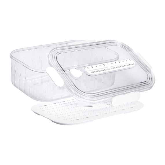 Контейнер для їжі пластиковий 32.5х22.5х11 см харчовий контейнер з індикатором дати 4.2 л Білий HP-27-2 | Зображення 6