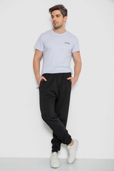 Спорт чоловічі штани на флісі, колір чорний, 244R41309 | Зображення 1