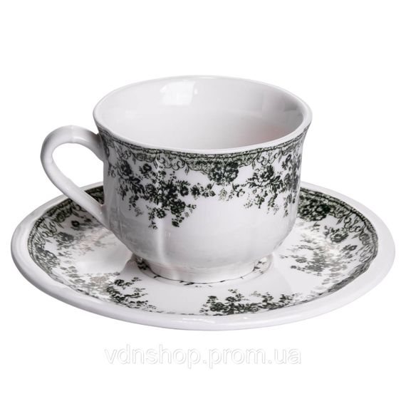 Столовый набор посуды 32 предмета на 6 персон Vintage Elegant фарфоровый Черный YY78-7A | Зображення 3