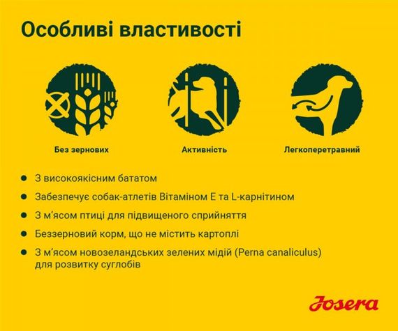 Корм Josera Nature Energetic сухий беззерновий для активних собак 0.9 кг | Зображення 2