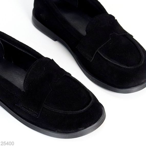 Удобные черные туфли лоферы натуральная замша в ассортименте | Зображення 3