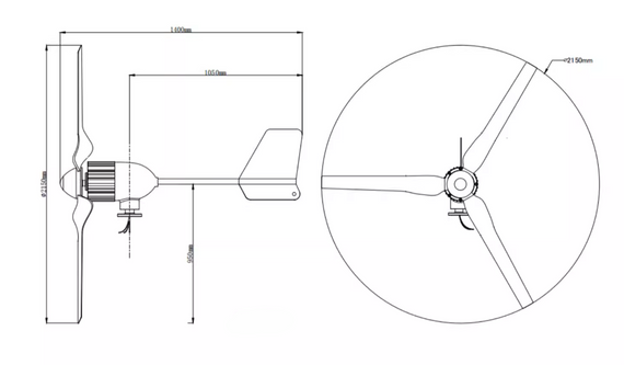 Вітрогенератор VaultTec-1000 ватт 56 вольт для lifepo4 з контролером | Зображення 7