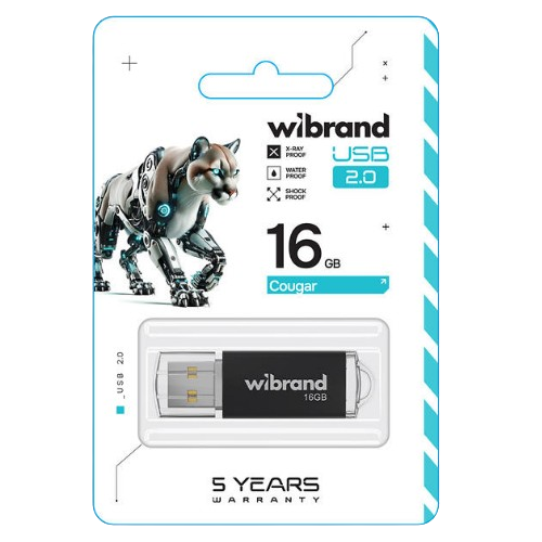 Флешка 16Гб USB 2.0 чорний Cougar Wibrand | Зображення 1