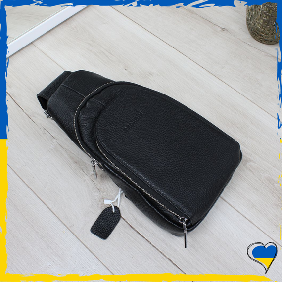 Сумка через плече чоловіча з натуральної шкіри. Джокер чоловічий. Сумка шкіряна чоловіча. Бананка, слінг нагрудна | Зображення 1