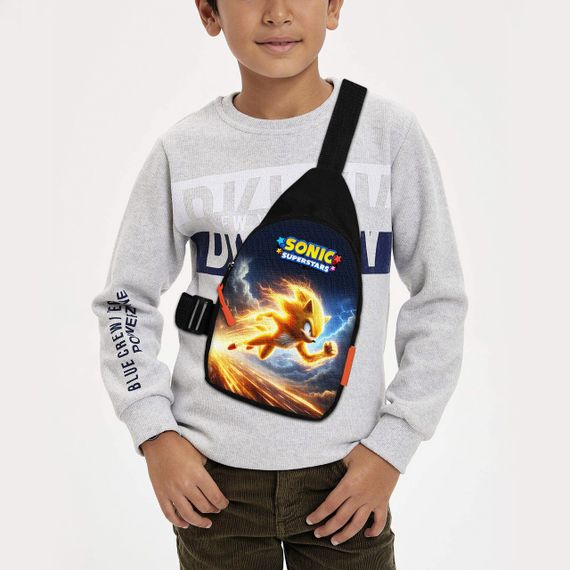 Сумка через плече дитяча Супер Сонік 29х17 см сумка слінг для хлопчика (02204)