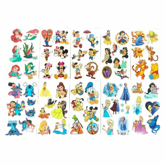 Набор детских временных тату "Мультики" cartoons-tatoo-set-10, 12х7 см 10 тату