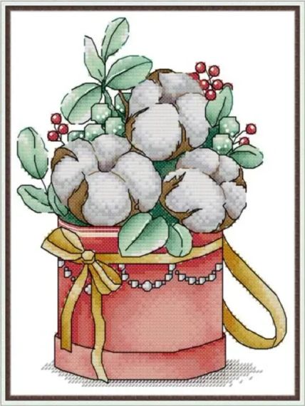 Набір для вишивання за нанесеною на канву схемою "Winter bouquet". AIDA 14CT printed, 20*28 см