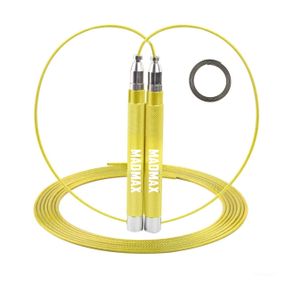Скакалка швидкісна на підшипниках алюмінієва Мадмакс MFA-286 Speed jump rope Yellow