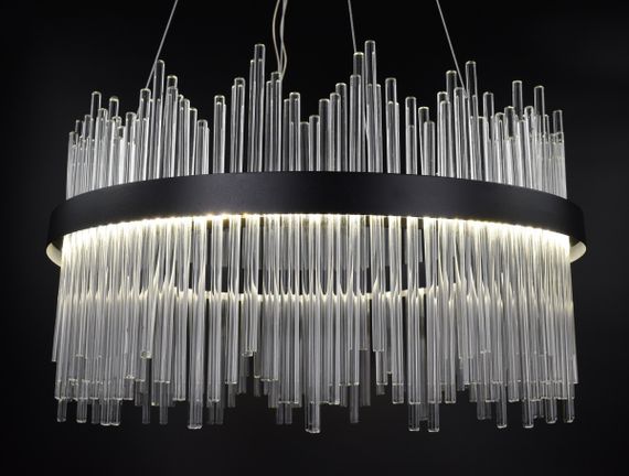 Люстра світлодіодна підвісна LED світильник для квартири на стелю лед 26922 Чорний 60-180х80х80 см. | Зображення 5