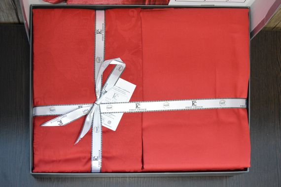 Постільна білизна First Choice Jacquard Satin 200х220 Trudy Red | Зображення 3