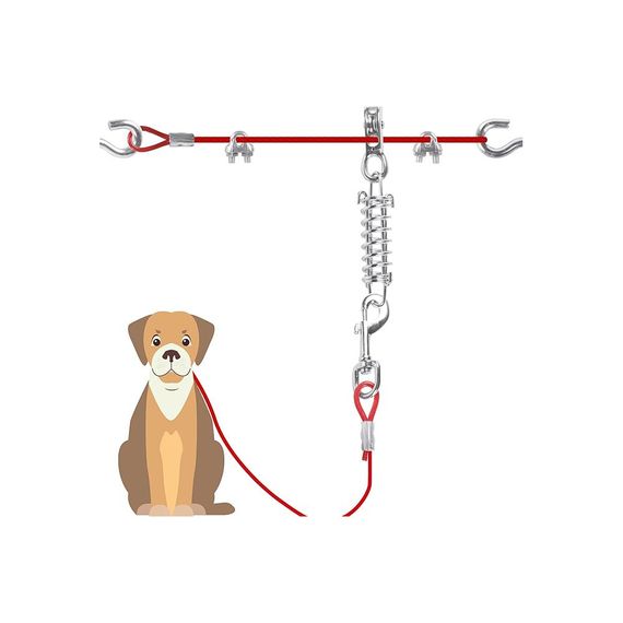 Трос прив_язувальний Trixie для собак з амортизатором і карабінами 15 м червоний | Зображення 2