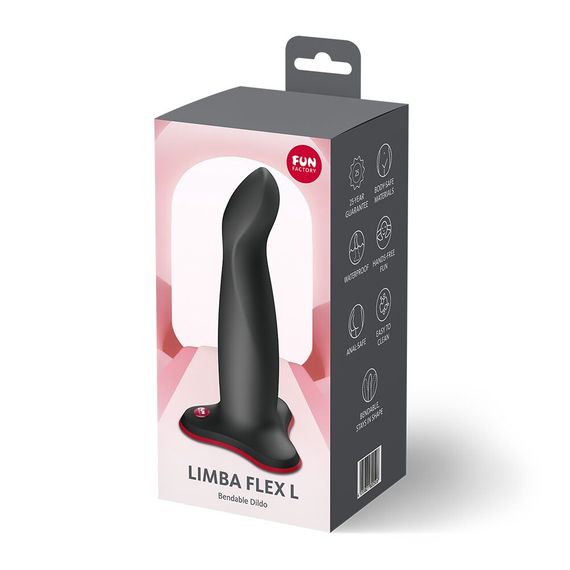 Фалоімітатор Fun Factory LIMBA FLEX L Black, гнучкий, з ефектом пам’яті, підходить для точки G | Зображення 4