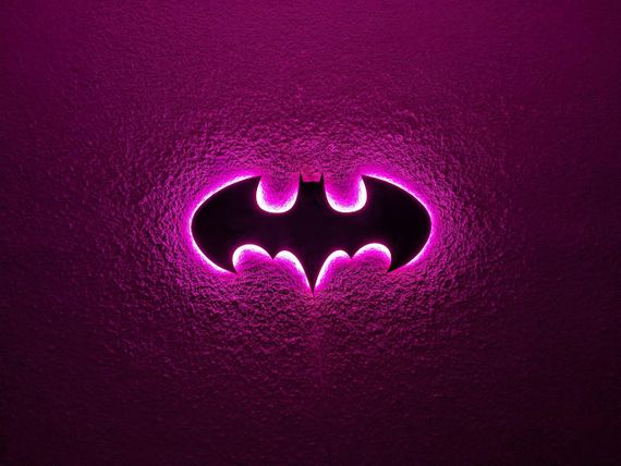 Панно декоративная картина на стену Бэтмен LED 16 цветов телефон 500х260 acr-p000151 | Зображення 1