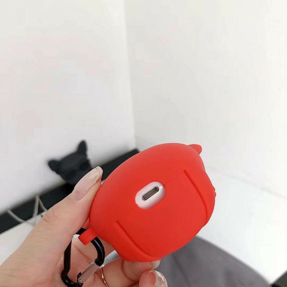 Силиконовый футляр Brand для наушников AirPods 1/2 + карабин Karl Lagerfeld red | Зображення 3