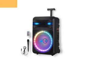 Портативная колонка XPRO GZ-Q12 чемодан  30Вт, USB, SD, FM радио, Bluetooth, 1 микрофон, ДУ (MER-15682)