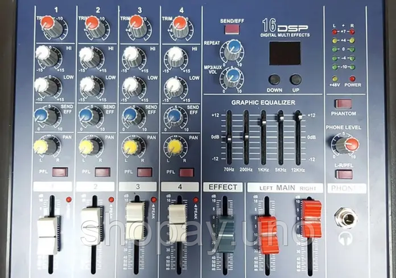 Звуковой микшерный пульт  MX 4200D-2A аудиокшер звуковой микшерный пульт 4-канальный усилитель | Зображення 2