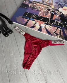 Женские трусики Виктория Сикрет со стразами, трусики стринги Victoria’s Secret, модные трусики стринги Вишневый, XL
