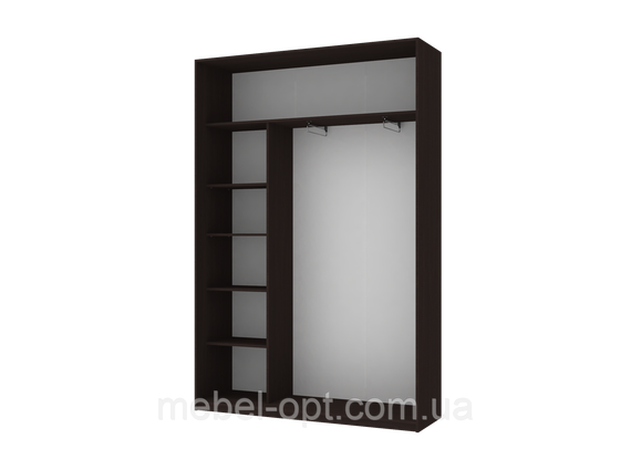 Шафа купе Сіті Лайт Doros Венге 1 ДСП / 1 Дзеркало 150х45х225 (240088) | Зображення 1