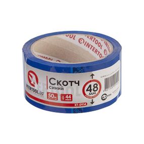 Скотч синій 50 м, 48 мм, 44 мкм INTERTOOL KT-0914