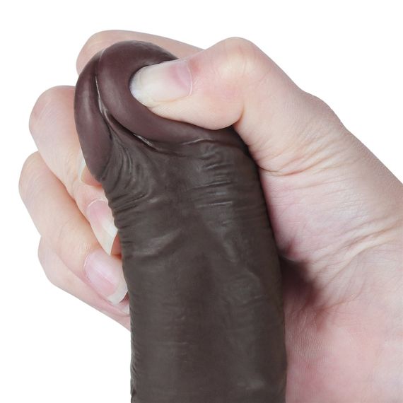 Фалоімітатор 7,5'' Sliding Skin Dual Layer Dong Black Sex Aura | Зображення 9