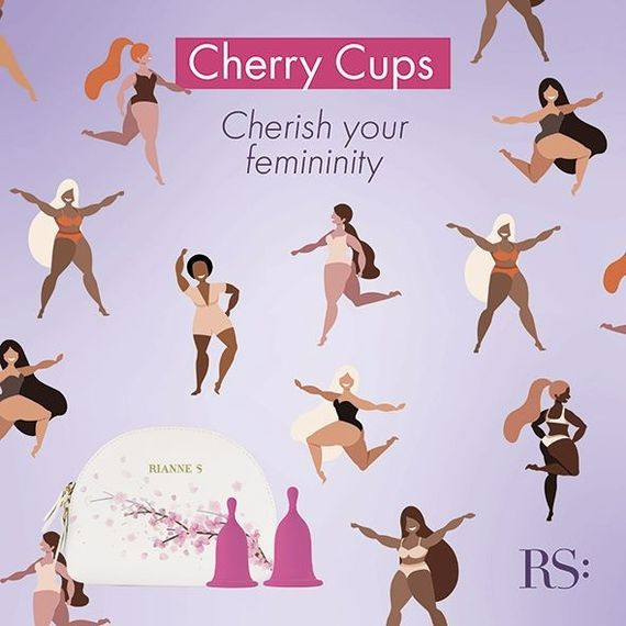 Менструальні чаші Rianne S Femcare Cherry Cup 2шт, в косметичці, рожев Sex Aura | Зображення 4