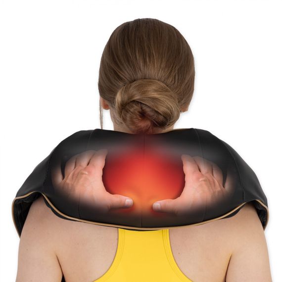 Накидка-масажер 4FIZJO Shiatsu Ultra+ для шиї та спини, акумуляторна 4FJ0566 Black/Gold (P-5907739319081) | Зображення 1